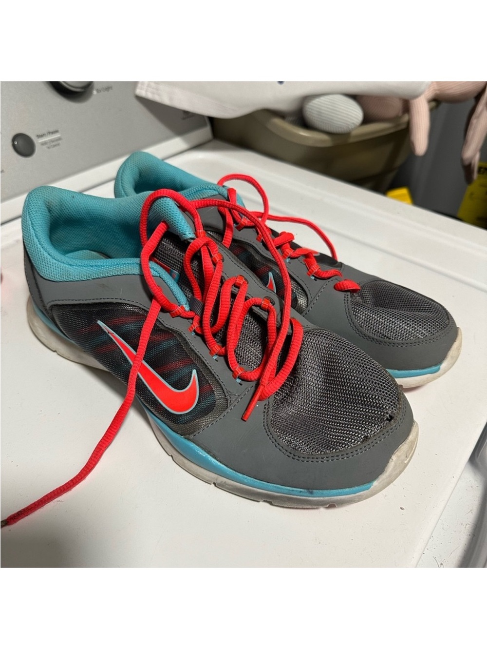 Nike Women's Gray, Teal & Red Athletic Running Shoes
